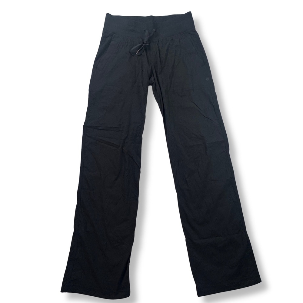 Lululemon Dance Studio Pant III Unlined Pinstripe Straight Leg Womens Black 6